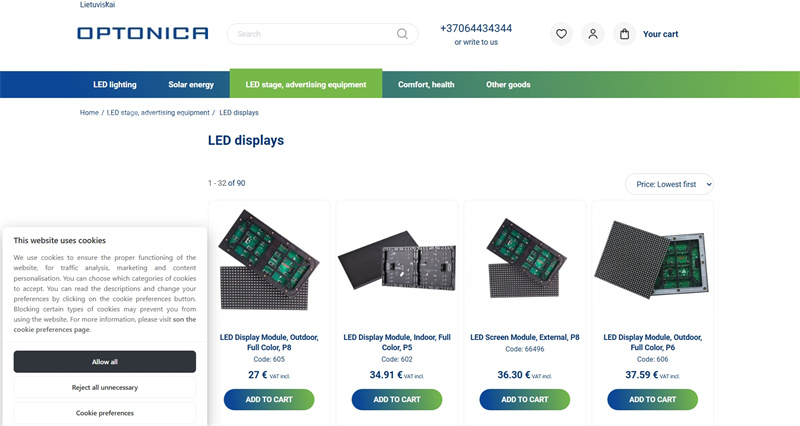 2. UAB Ledsolis (Optonica) LED Display Supplier